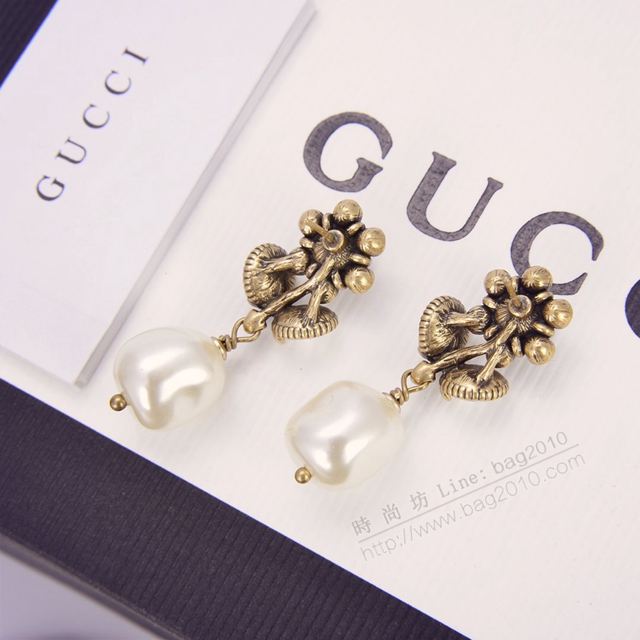 GUCCi飾品 古馳施華洛世奇水晶 珍珠耳環 Gucci蜜蜂耳釘  zgbq1173